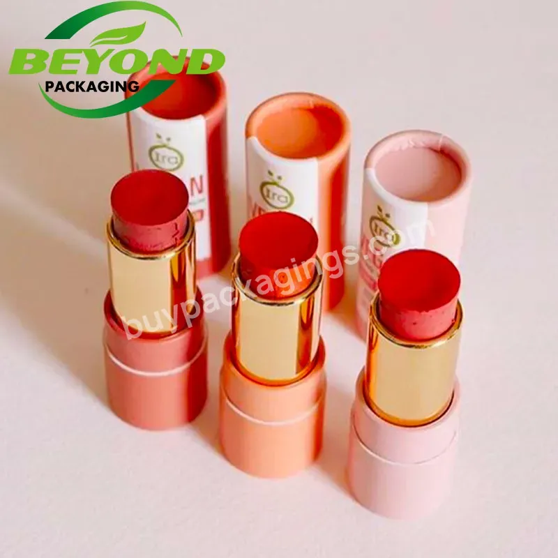 Wholesale Recyclable Twist Up Paper Tube Custom Lipstick Tube Packaging Design Gift Box