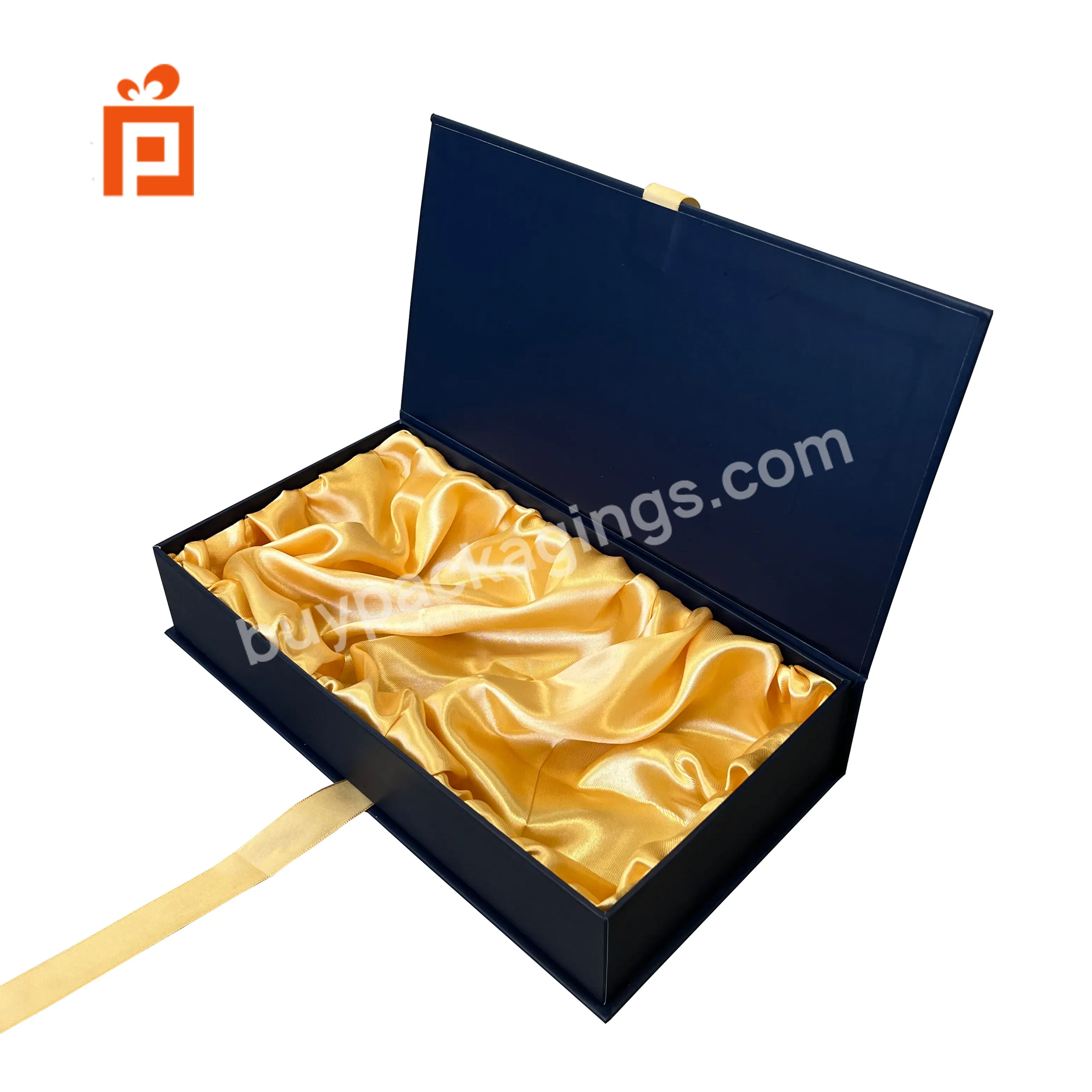 Wholesale Ribbon Closure Cosmetic Gift Paper Box With Satin