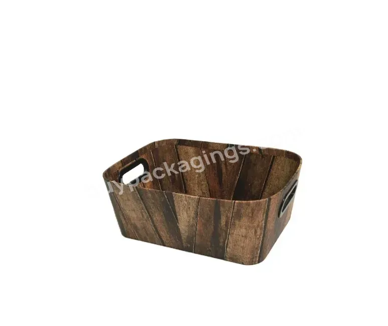Wholesale Stocked Wood Grain Storage Flower Present Gift Package Paper Boxes