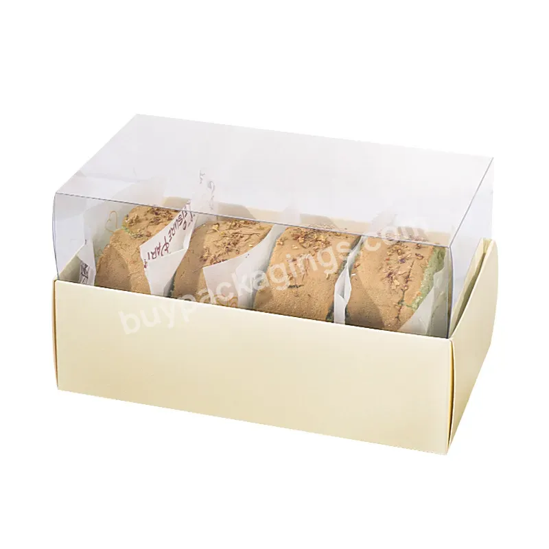 Wholesale Transparent Cake Box Macaron Dessert Package Box Bread Bakery Sweet Cereal Food Paper Box