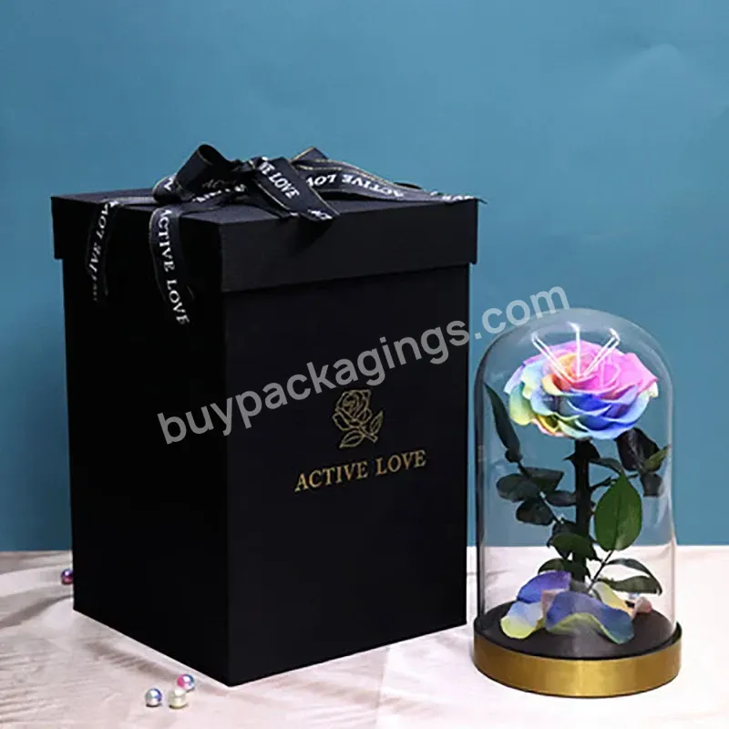 Wholesale Unique Rose In Glass Dome Clear Decorative Glass Dome With Gift Box - Buy Eternal Rose Box,Dome Glass House,Clear And Gold Decorative Glass Dome With Base Gold.