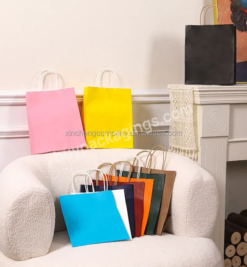 Wholesale White Reusable Shopping Bag Customized Luxury Christmas Packaging Gift Bags Kraft Paper Bags