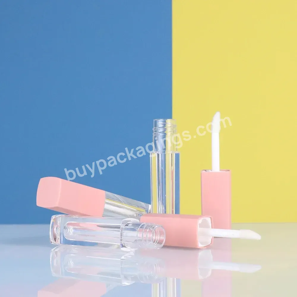Wholesales Empty Lipgloss Squeeze Wand Tubes Custom Logo Private Label Pink Lipgloss Tubes - Buy Wand Tubes Lip Gloss 6ml Logo,Glass Packaging For Cosmetics,Black Lip Scrub Container.