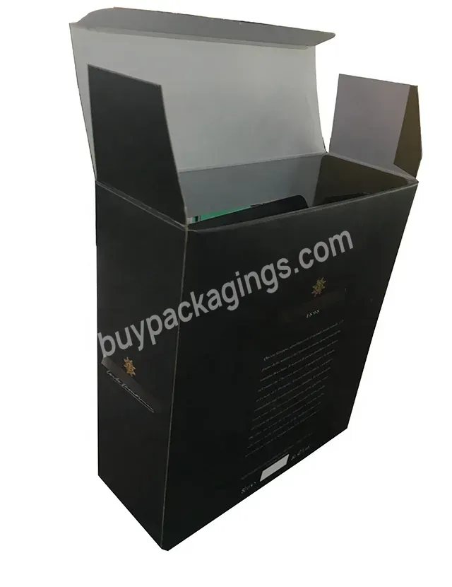 Wine Box With Inserts Durable Black Corrugated Box For Wine Bottles Packaging Custom Logo Recycled Cardboard Wine Packaging Box