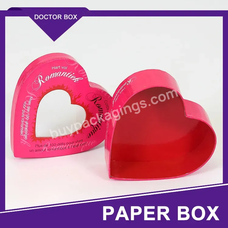 With Window Heart Shaped Boxes Wholesale/cardboard Empty Gift Heart Shape Chocolate Packaging Box