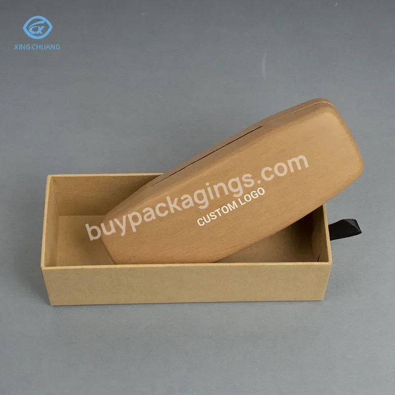 Wood Texture Glasses Case Set Light Brown Eyewear Paper Case Box Glasses Cloth Glasses Protection Set