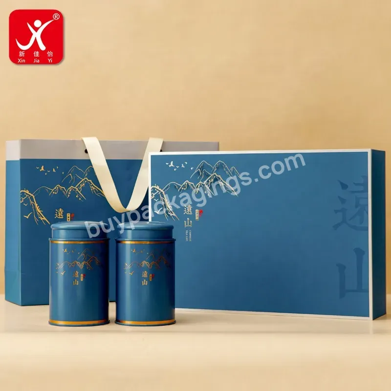 Xinjiayi Tin Can Cylinder Tinplate Jar Seal Lid Metal Tea Sugar Coffee Canister Matching Gift Box Available