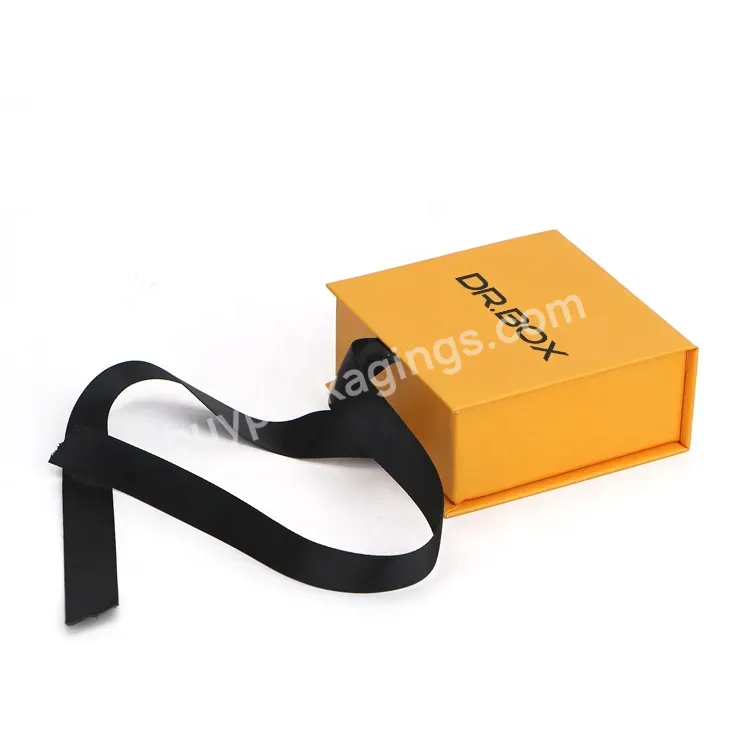 Yellow Jewelry Box With Ribbon Gift Box With Ring