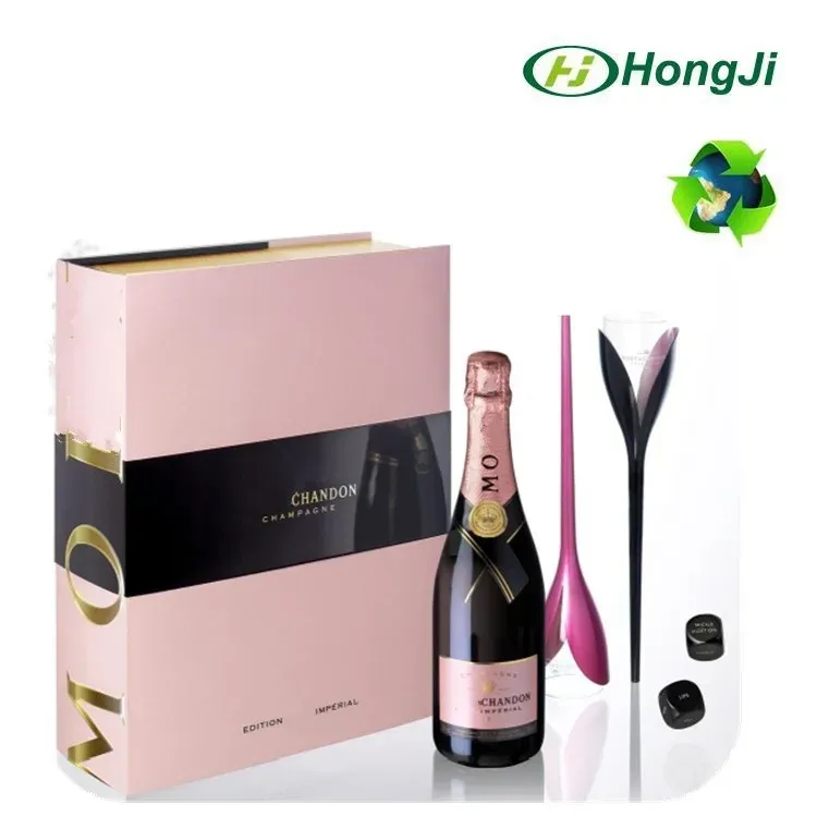 Yum Book Shaped Champagne Bottle Wine Custom Paper Gift Box