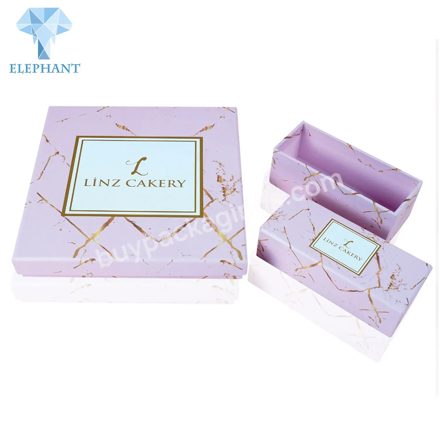 2 Piece Colorful Printing Small Large Rigid Cardboard Pink Marble Wedding Custom Gift Box