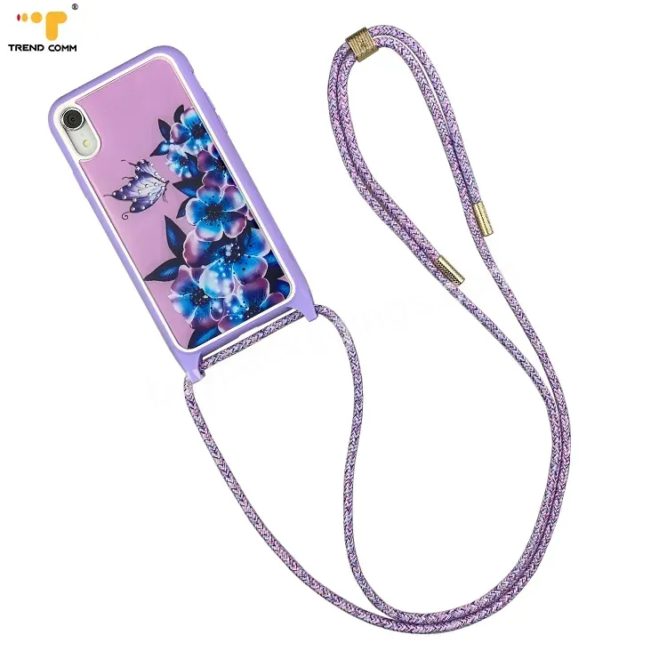 2021 Diy Decoration Blank Tpu+pc Back Case Detachable Polyester Phone Strap For Vivo Cell Phone