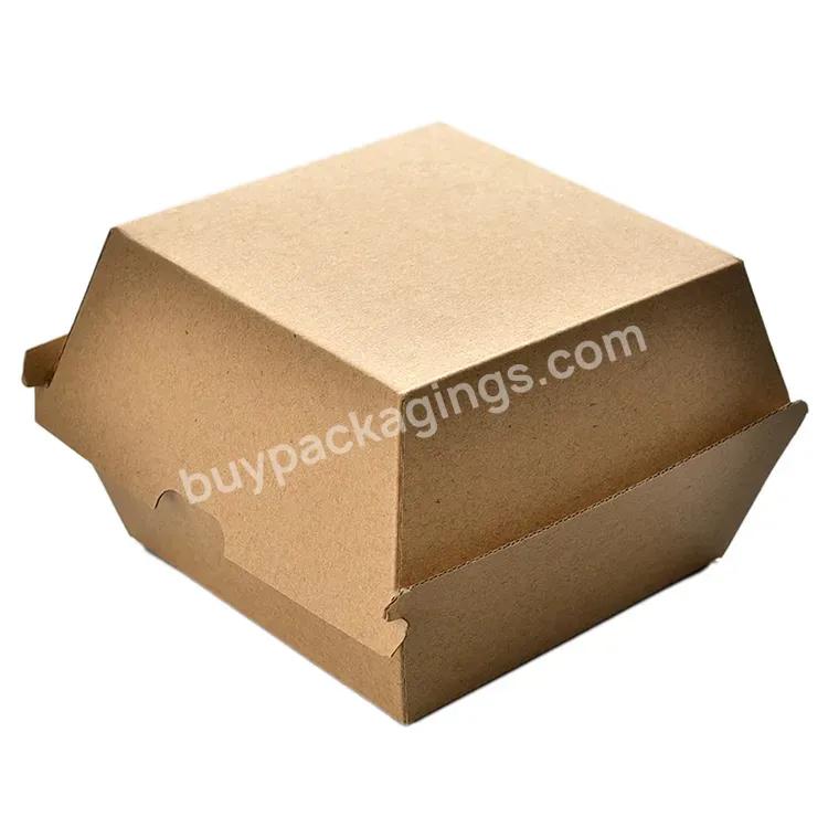 2021 Hot Sale Custom Take Away Kraft Paper Home Delivery Box Eco Hamburger Burger Box Packaging Custom Printed Paper Boxes