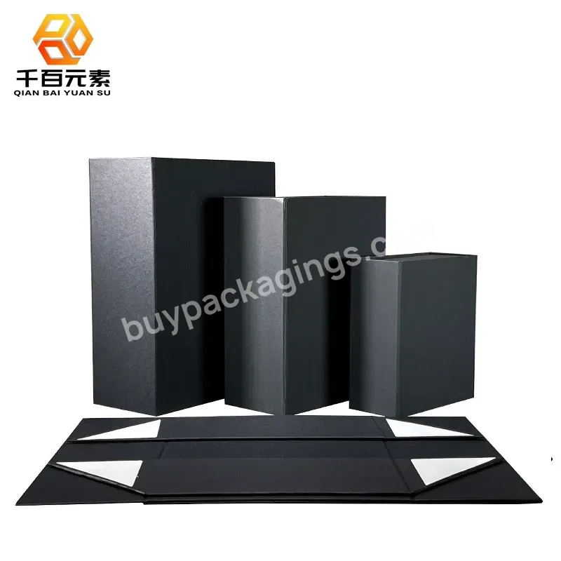 2022 High Garde Foldable Magnetic Gift Box Custom Logo Large Black Luxury Gift Box With Magnetic Closure