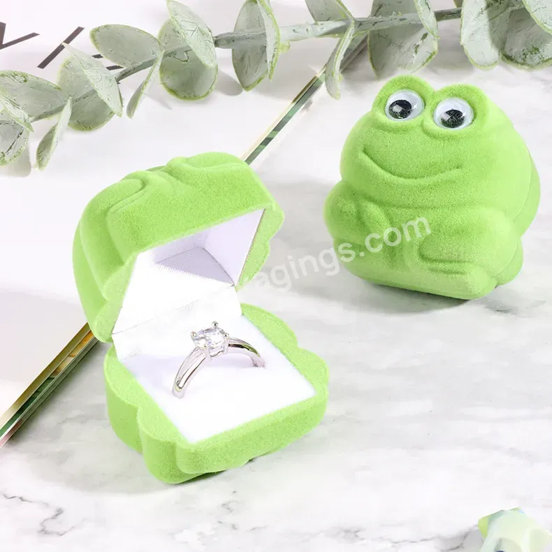 2023 New Product Cute Frog Jewelry Boxes Packaging With Custom Logo For Ring Gift Box Packaging