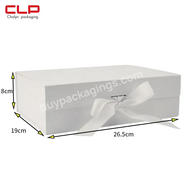 4 Colors Luxury Satin Ribbon Custom Logo Packaging Gift Boxes For Gifts Pack