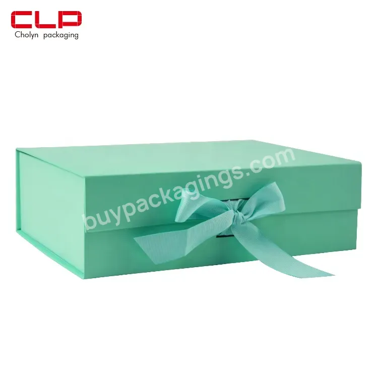 4 Colors Satin Ribbon Custom Logo Alibaba Wholesale Folding Gift Boxes