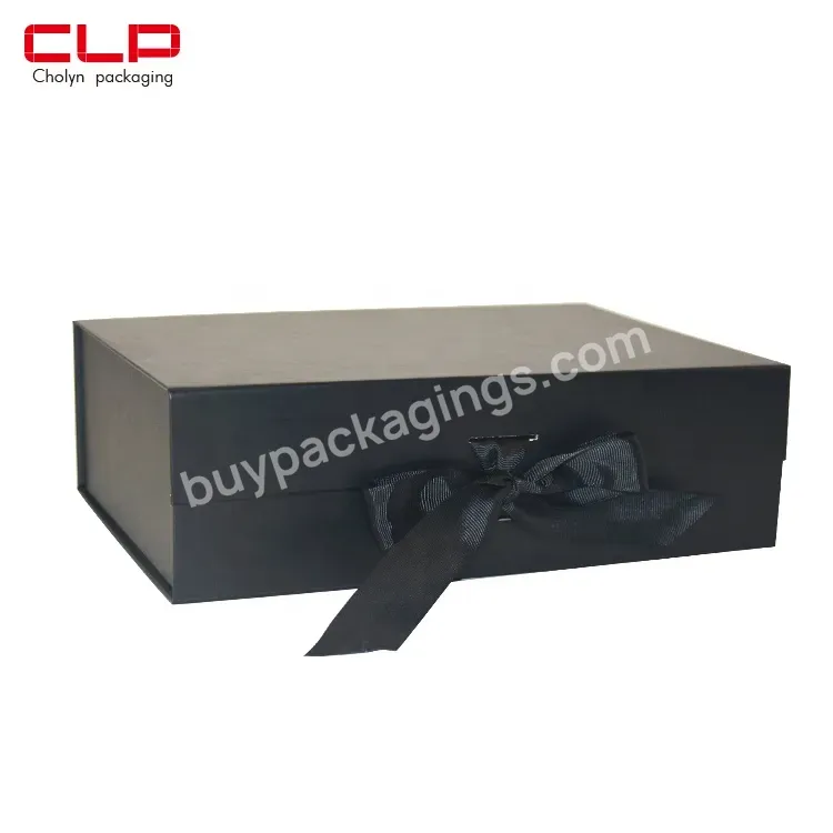 4 Colors Satin Ribbon Customised Foldable Gift Packing Box