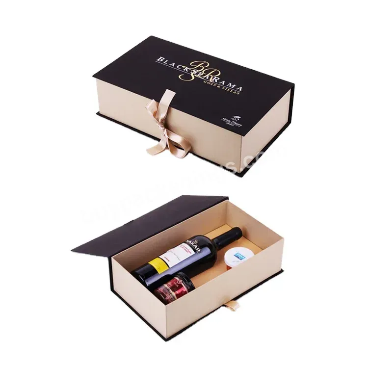 Beverage And Liquor Industrial Use Luxury Rigid Cardboard Paper Packaging Gift Champagne Wine Box With Magnetic Closure