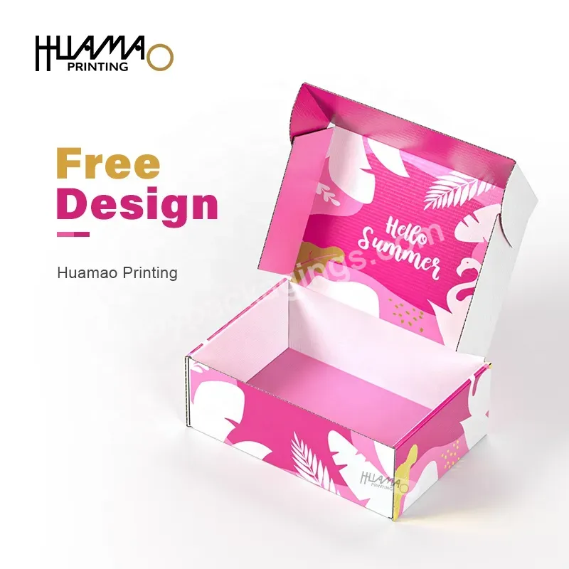 Biodegradable Huamao Packing Box Hologram Sticker Printing Bolsas De Papel Caja De Regalo Sticker Thank You Mailer Boxes