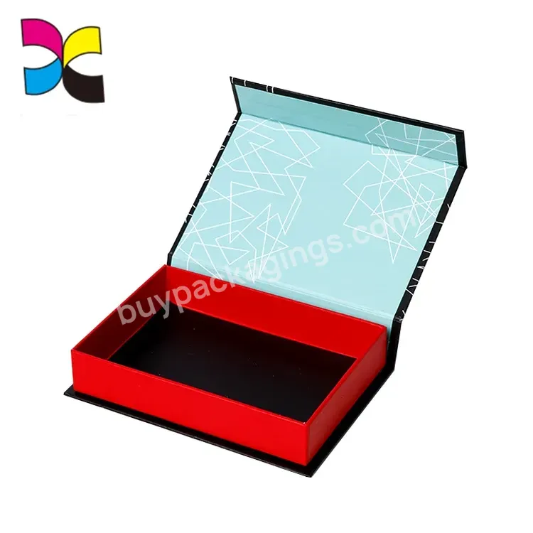 Black And Red Color Luxury Package Box With Magnet Close