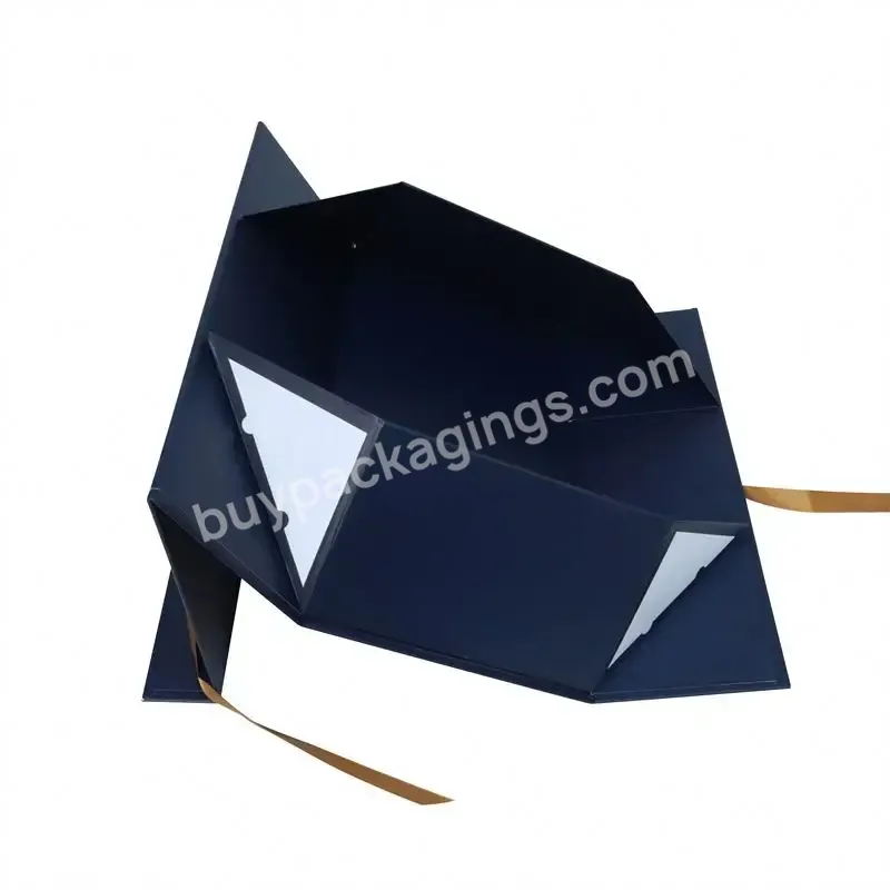 Black Matte Paper Hat Packaging Boxes Custom High Quality Magnetic Folding Gift Packaging Baseball Cap Hat Box