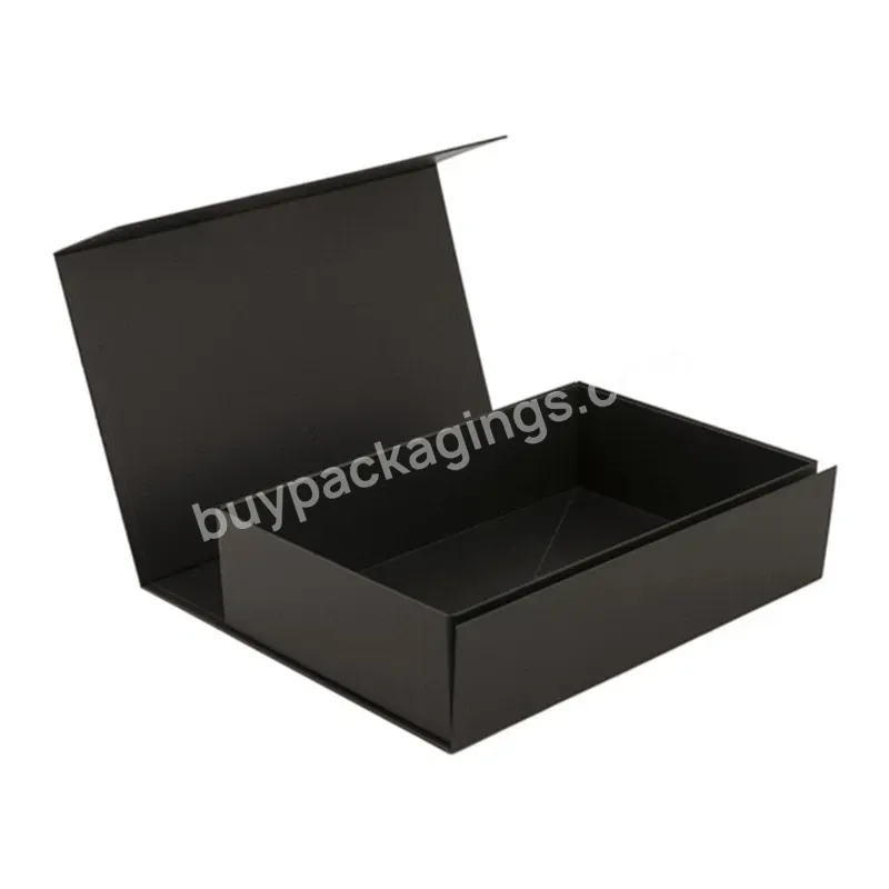 Book Shape Luxury Grey Board Kraft Paper Cajas De Carton Gift Box Clothing Magnet Uv Black Packaging Box