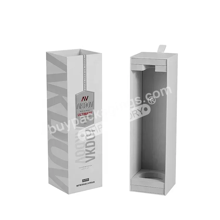 Branded Premium Oem Factory Rigid Boxes Embossed Silver Foil Logo Ribbon Eva 750 Ml Bottle Packaging - Buy Sliding Paper Box,Men Birthday Box Gift Set,Whiskey Paper Box.