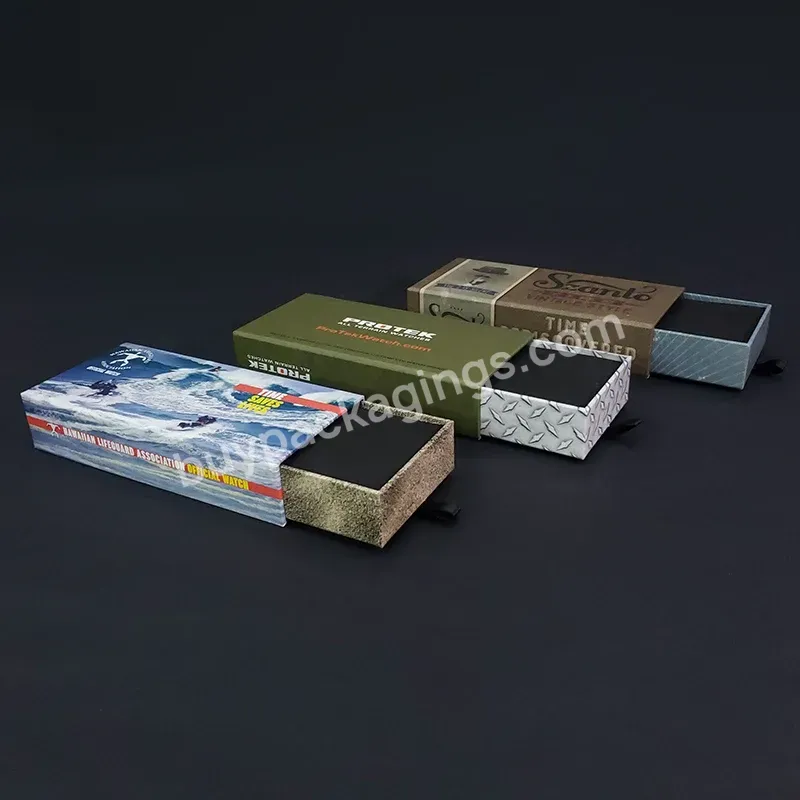Cardboard Drawer Sliding Paper Box Custom Logo Color Drawing Gift Paper Packaging Box For Cosmetics