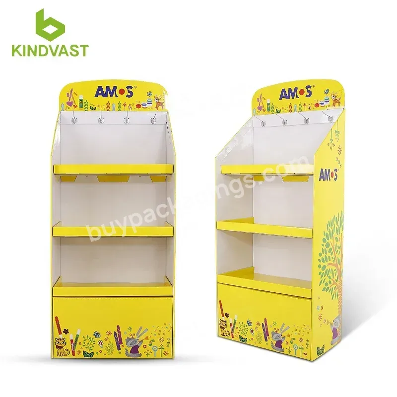 Cardboard Floor Display Racks For Coloured Pen Brushes Display Stand - Buy Free Standing Display Rack,Floor Standing Beverage Display Rack,Cardboard Display Racks Supermarket.