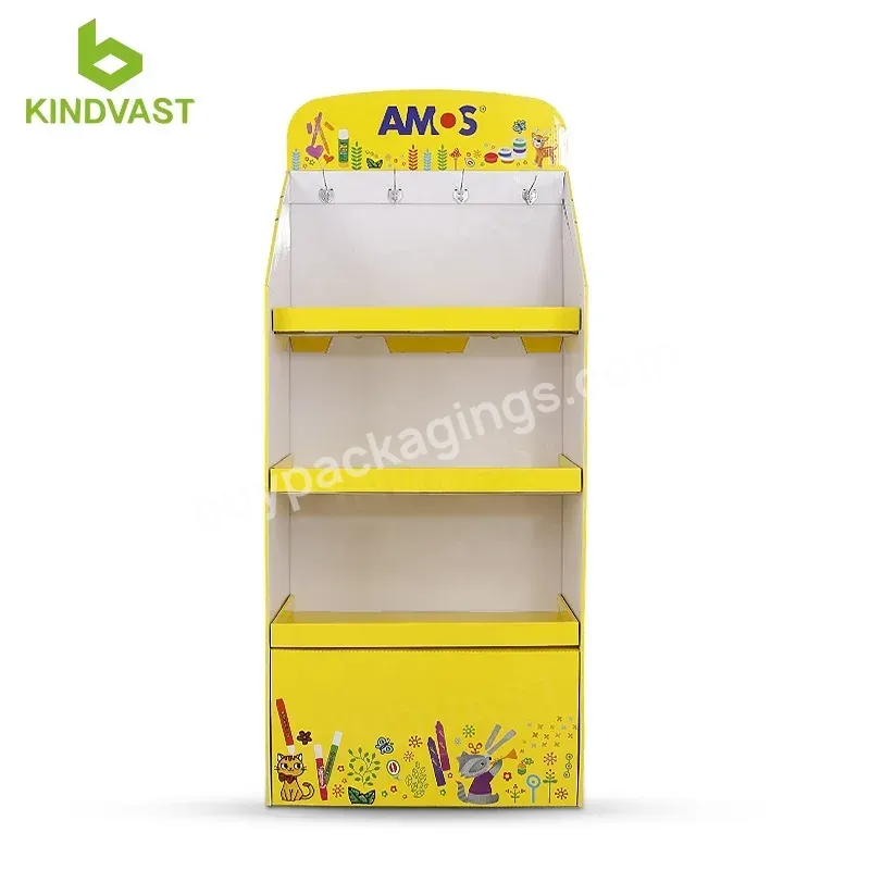 Cardboard Floor Display Racks For Coloured Pen Brushes Display Stand - Buy Free Standing Display Rack,Floor Standing Beverage Display Rack,Cardboard Display Racks Supermarket.