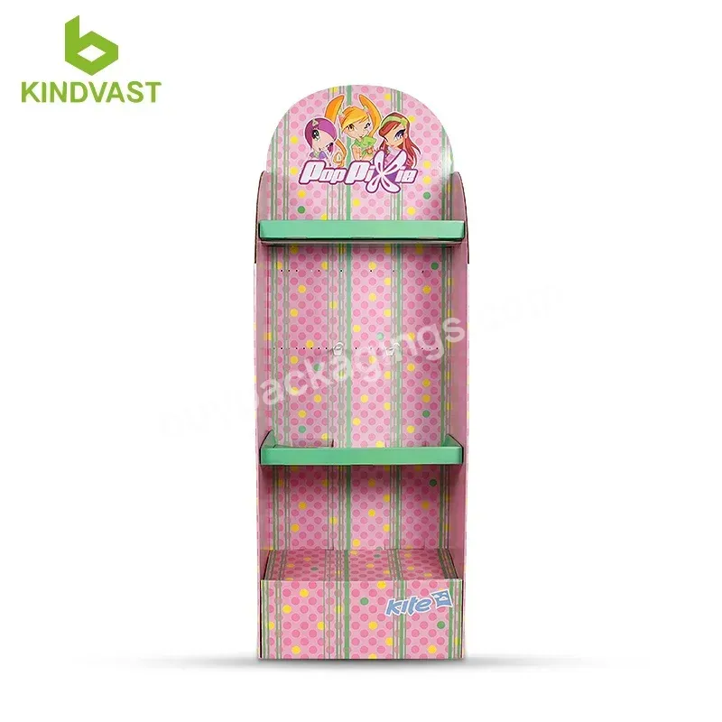 Cardboard Floor Standing Display Rack With Hook For School Supplies Display Stand - Buy Display Rack For Handbags,School Bag Display Stand,Custom Carton Floor Display.