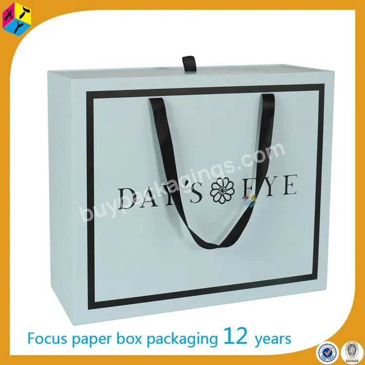 Cardboard Packaging Printing Drawer Box With Handle