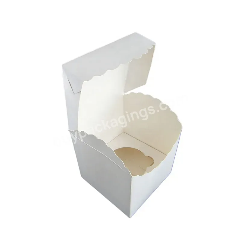 Cheapest Eco-friendly Custom Cupcake Packaging Box With Clear Window Foldable Box Plain White Color