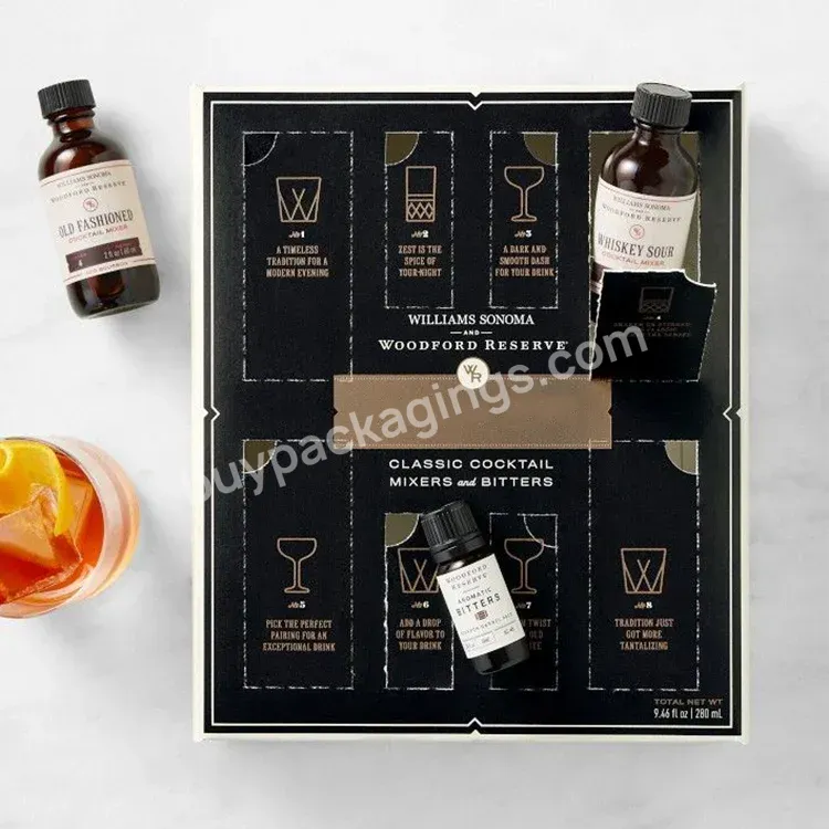 China Factory Competitive Price Christmas Gift Custom Printing Rigid Paper Small Bottles Packaging Beer Wine Advent Calendar Box