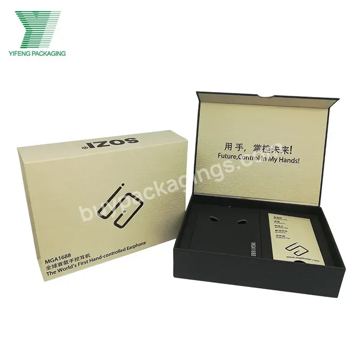 China Factory Hot Selling Eco-friendly High Quality Cardboard Paper Packaging Earphone Gift Paper Box With Foam Insert