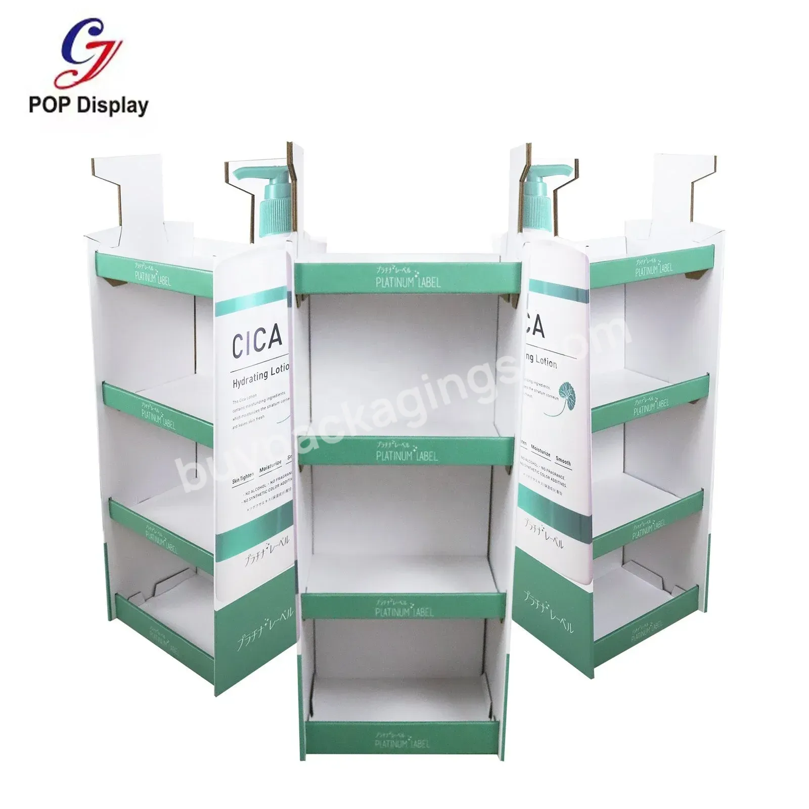 China Manufacturer Cardboard Display Stand Promotion Paper Free Floor Standing Merchandising For Shampoo Beauty Product