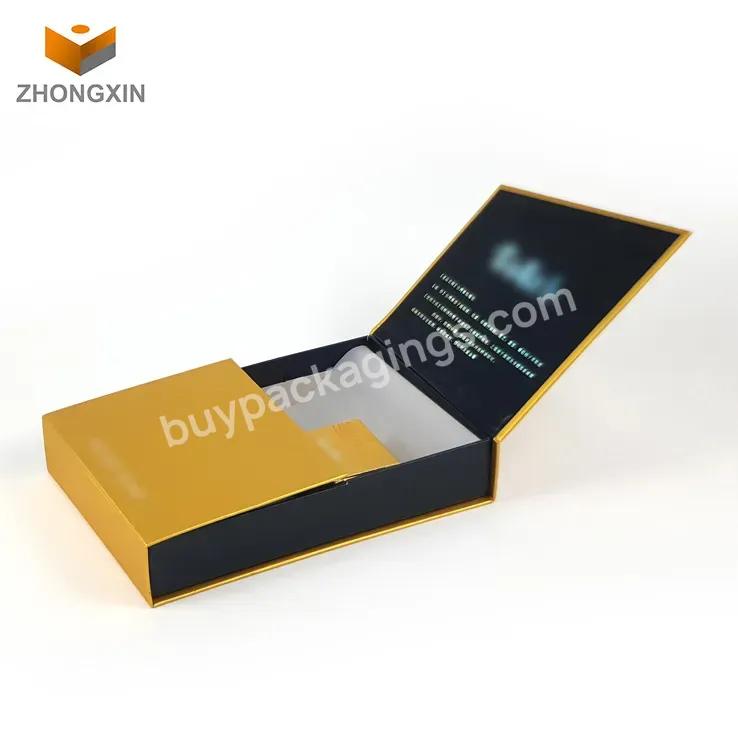 China Supplier Custom Logo Luxury Design Flip Box Packaging Yellow Gift Box Magnetic Closure Eco Packaging For Cosmetics