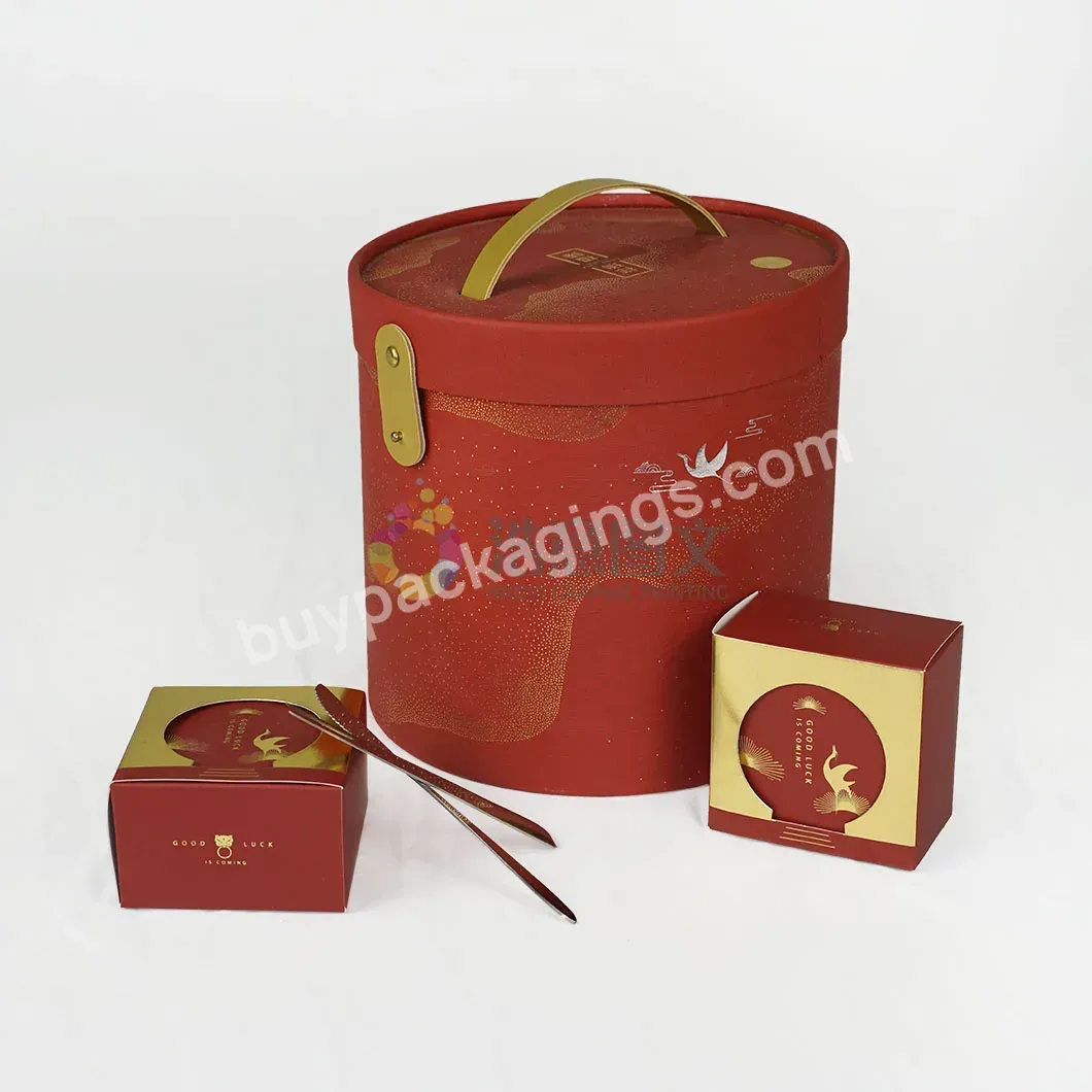China Wholesale Fcs Cookie Box Design Luxury Round Boxes With Logo Packaging Gift With Handle