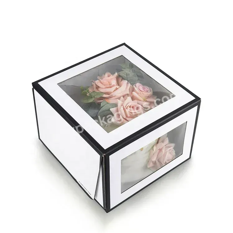 Clear Window 10 Inch Large Bakery Tall Cake Boxes For Tier Cakes