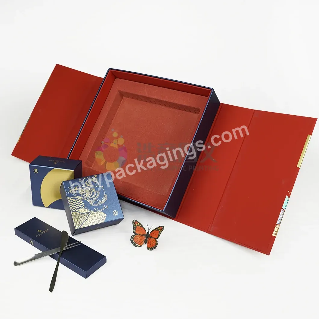 Color Open On Both Sides Cardboard Moon Cake Paper Box Festival Food Gift Box Factory Wholesale Custom Luxury For Mid Autumn