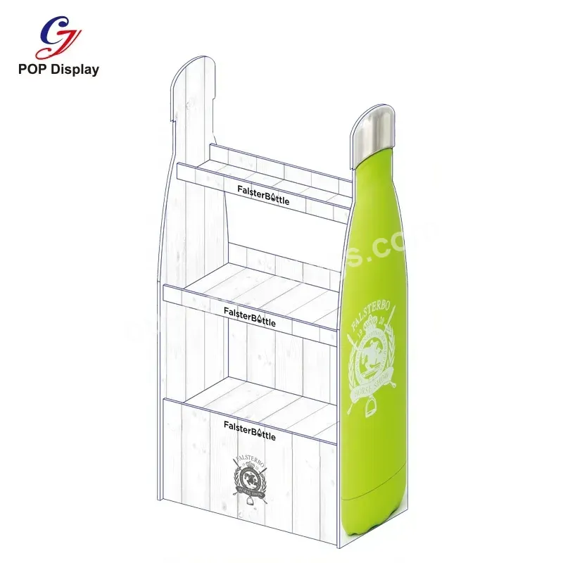 Creative Advertising Corrugated Display Stand Paper Cardboard Double Sided Display Shelf Unit For Water Bottle Retail Shop - Buy Corrugated Display Stand,Creative Cardboard Display,Double Sided Display Shelf.