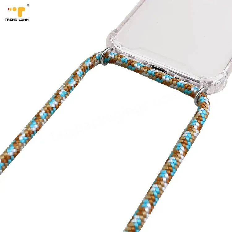 Crossbody Necklace Shockproof Phone Case Transparent Case For Iphone