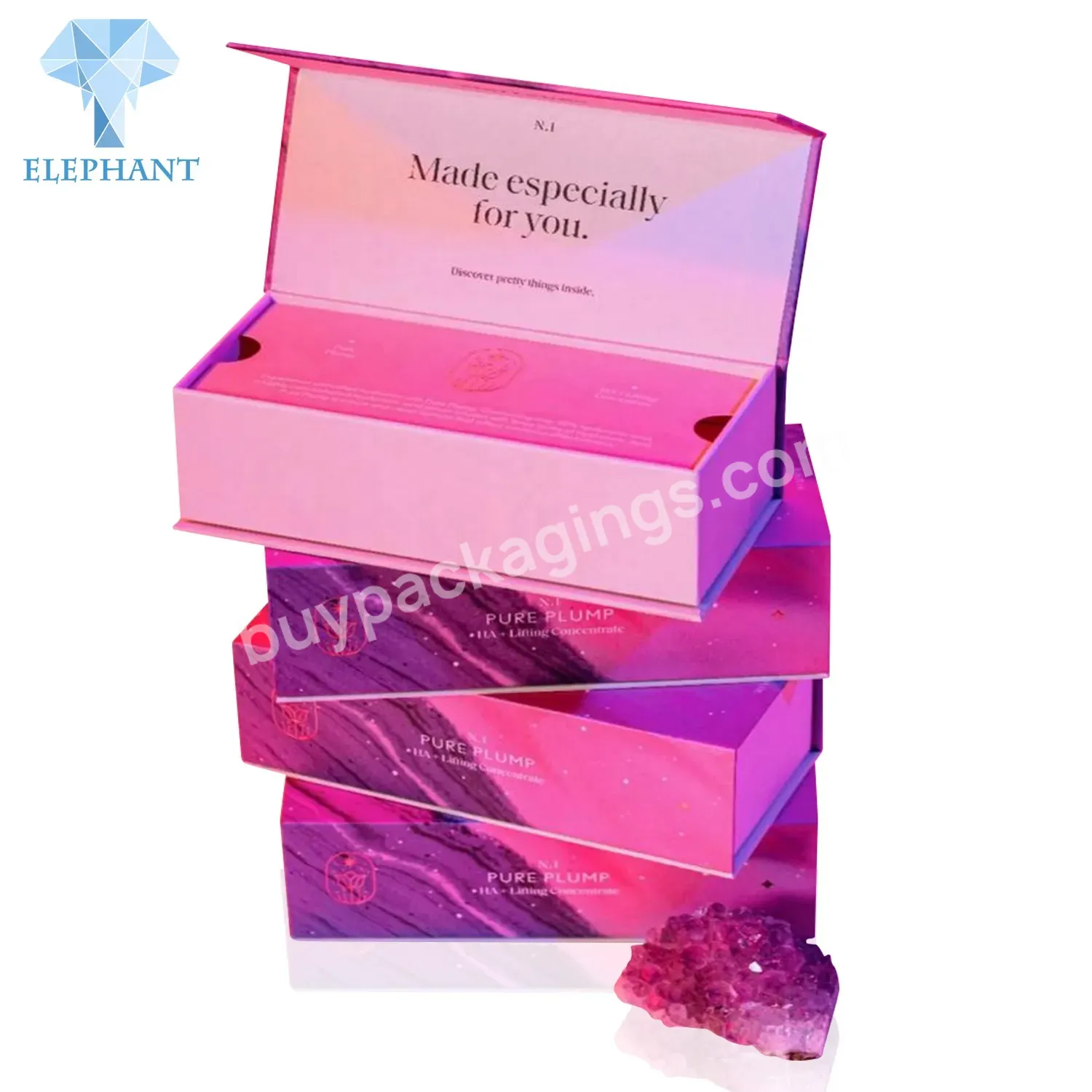 Custom 25mm Bulk Strips Mink Pink Luxury Bling Book Magnetic Eyelashes Box Packaging