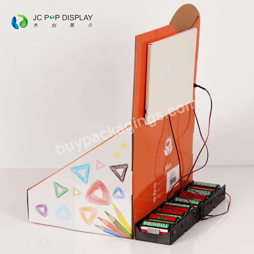 Custom Advertising Counter Table Top Display Pdq Showcase With Led Light And Lcd Display Screen For Promotion Product