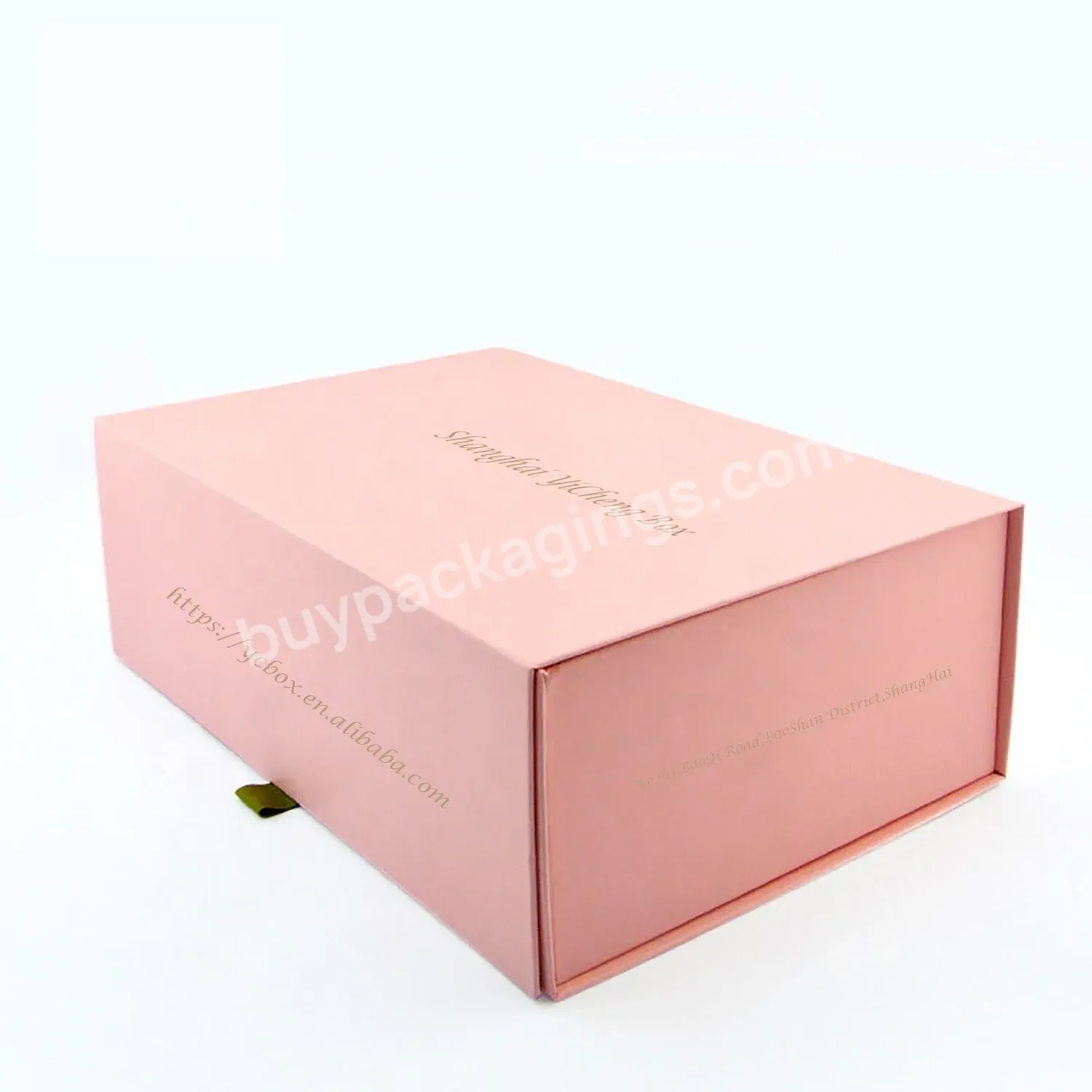 Custom Apparel Magnetic Flap Paper Foldable Cardboard Pink Decorative Newborn Baby Sets Cloth Packaging Box For Jeans Dresses