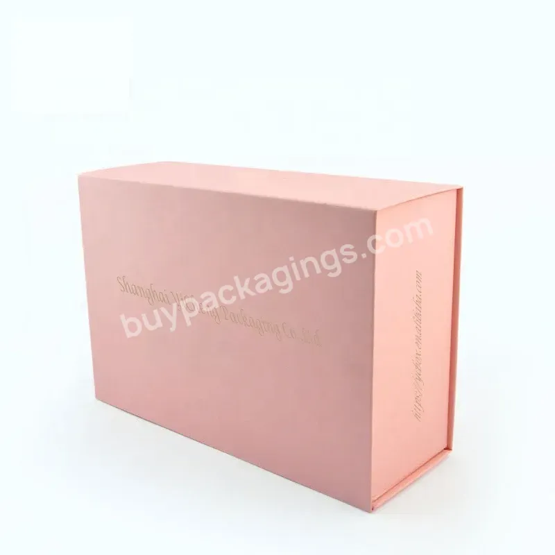 Custom Apparel Magnetic Flap Paper Foldable Cardboard Pink Decorative Newborn Baby Sets Cloth Packaging Box For Jeans Dresses