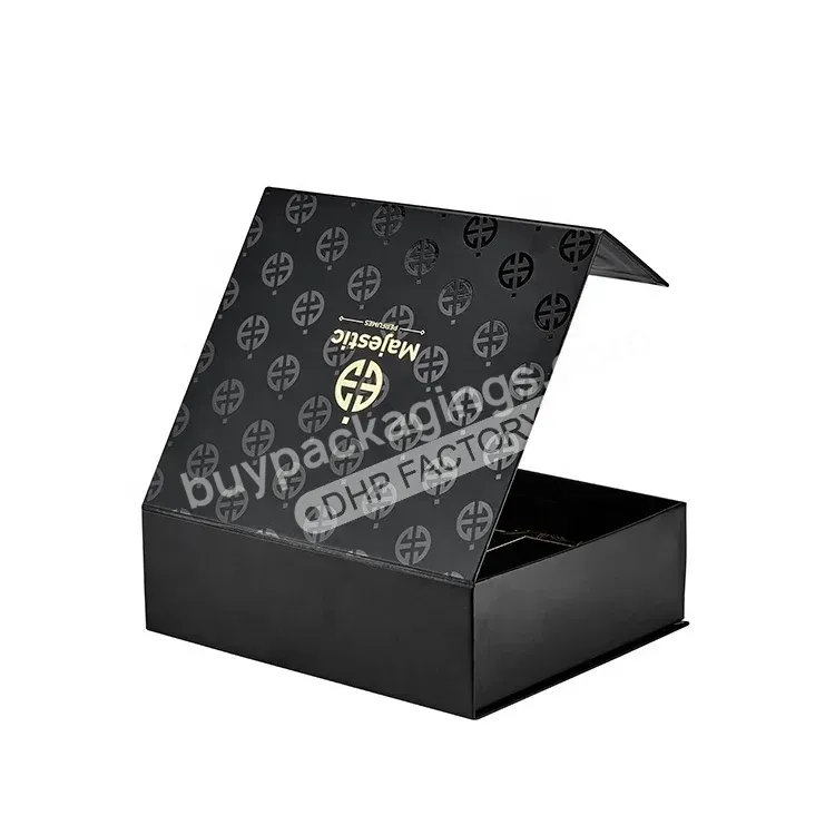 Custom Black Luxury Cardboard Magnetic Flip Top Rigid Large Gift Folding Cajas Personalized Golden Supplier Small Magnet Box