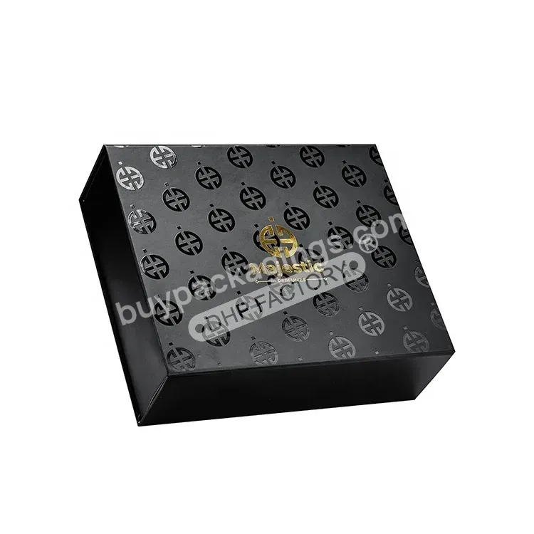 Custom Black Luxury Cardboard Magnetic Flip Top Rigid Large Gift Folding Cajas Personalized Golden Supplier Small Magnet Box