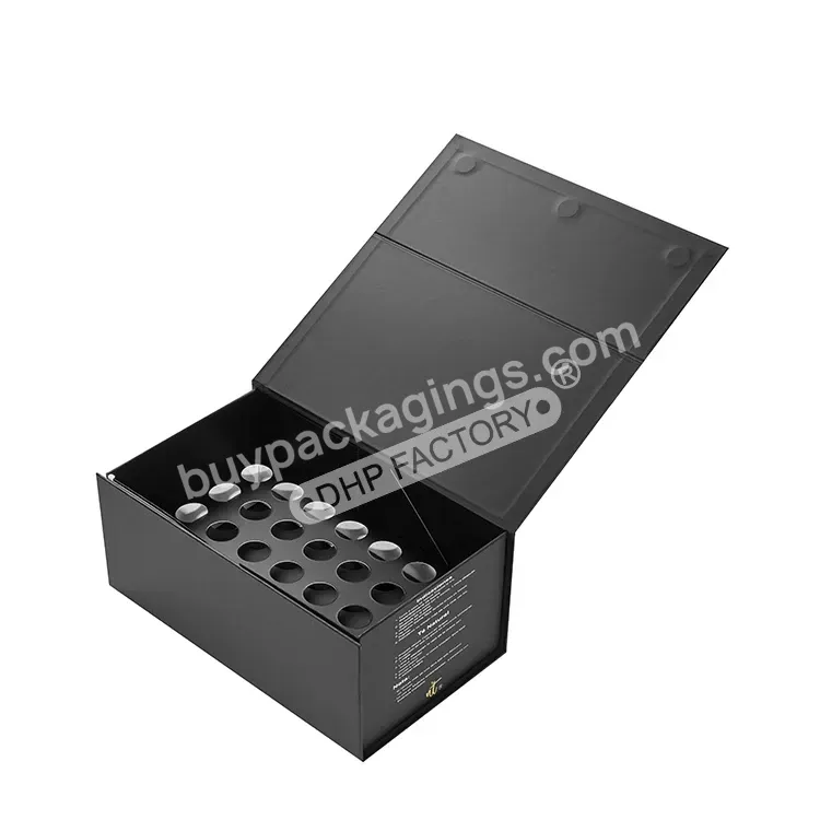 Custom Black Printed Design Luxury Rigid Cardboard Empty Gift Boxes Packaging Magnetic Flip Paper Box