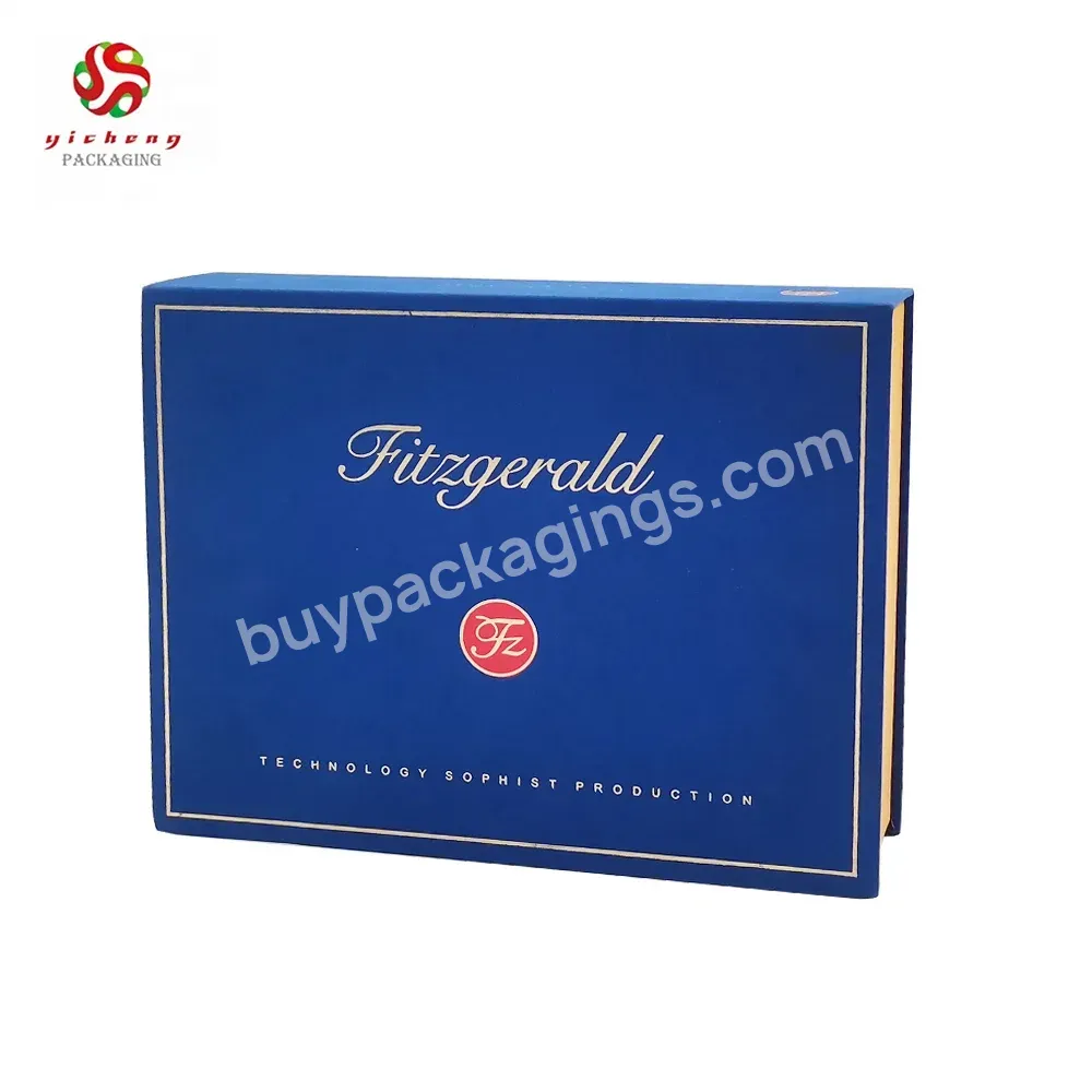 Custom Blue Book Shape Cardboard Holder Visa Packaging Box Magnetic Vip Credit Card Gift Box With Insert For Credit Card